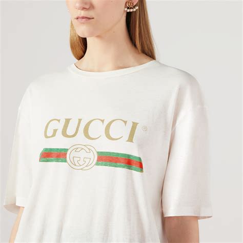 gucci white t shirt womens|gucci shirt women's price.